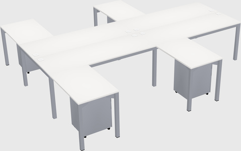 Shared l-shaped desk