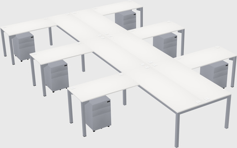 Shared l-shaped desk