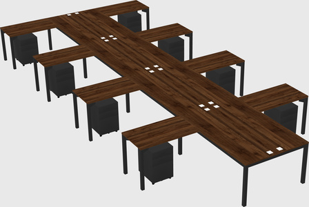 Shared l-shaped desk