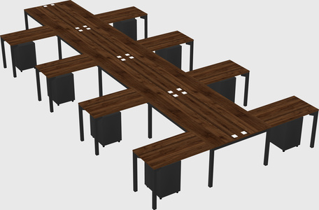 Shared l-shaped desk