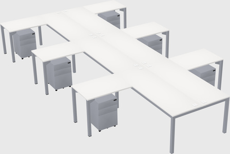 Shared l-shaped desk