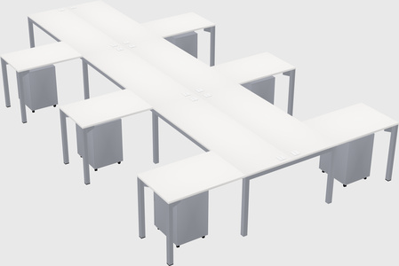 Shared l-shaped desk