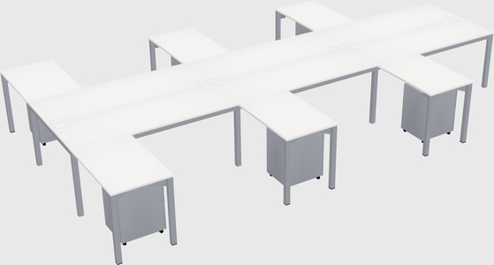 Shared l-shaped desk