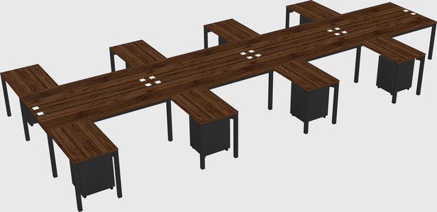Shared l-shaped desk