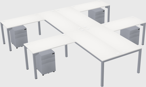 Shared l-shaped desk