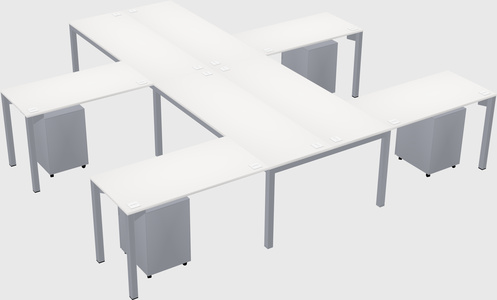 Shared l-shaped desk