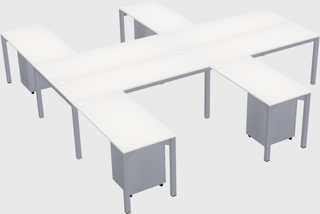 Shared l-shaped desk