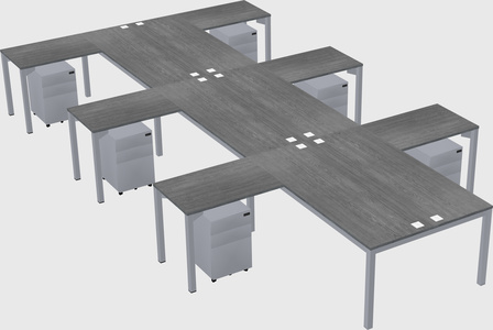 Shared l-shaped desk