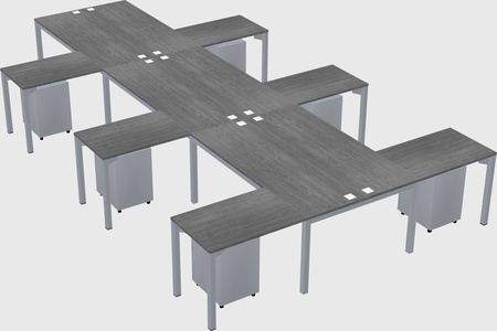 Shared l-shaped desk