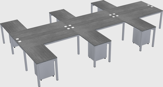 Shared l-shaped desk