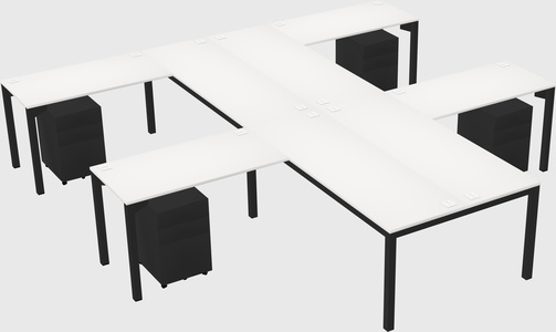Shared l-shaped desk