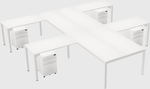 Shared l-shaped desk