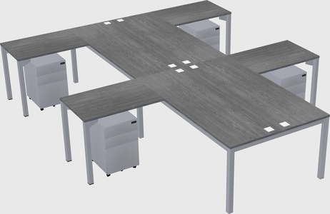 Shared l-shaped desk