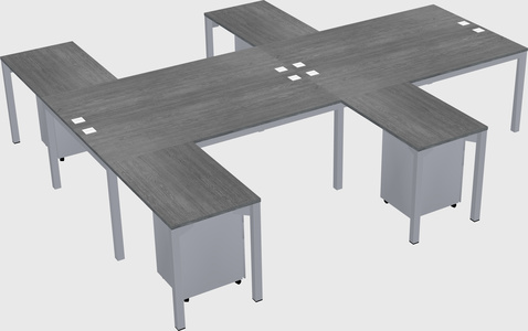 Shared l-shaped desk