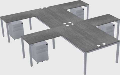 Shared l-shaped desk