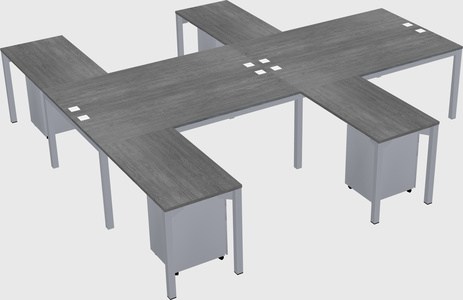 Shared l-shaped desk