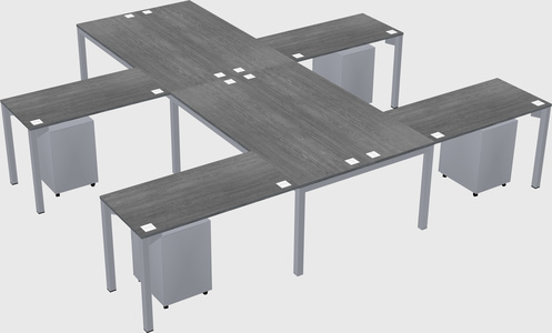 Shared l-shaped desk