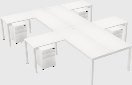 Shared l-shaped desk