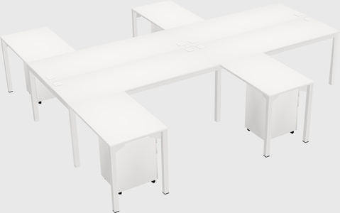 Shared l-shaped desk
