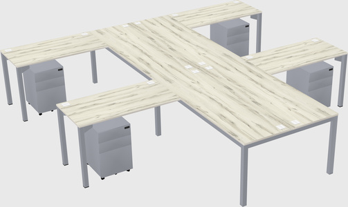 Shared l-shaped desk