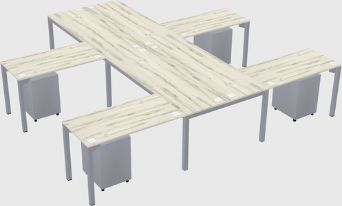 Shared l-shaped desk