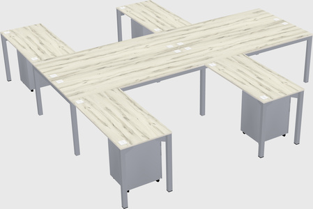 Shared l-shaped desk