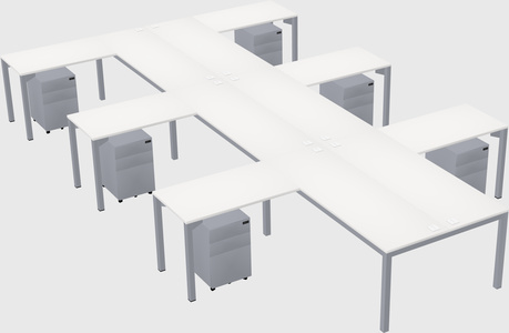 Shared l-shaped desk