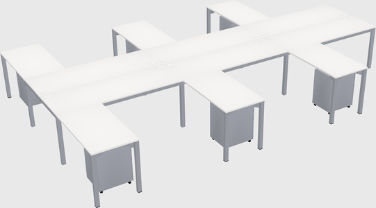 Shared l-shaped desk