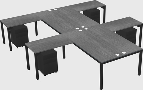Shared l-shaped desk
