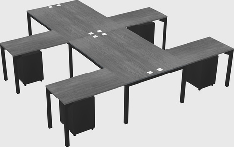 Shared l-shaped desk
