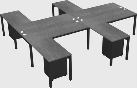 Shared l-shaped desk