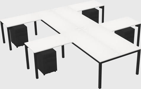 Shared l-shaped desk