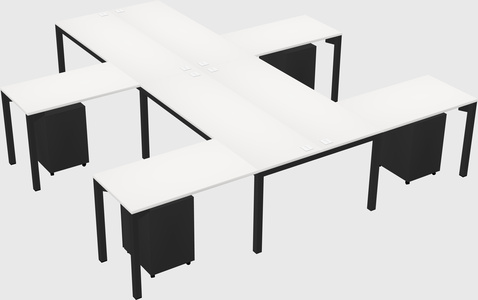 Shared l-shaped desk