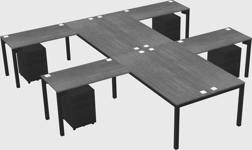 Shared l-shaped desk