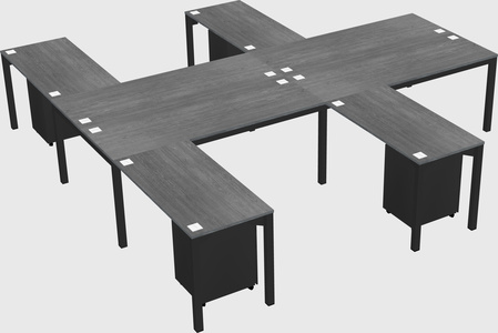 Shared l-shaped desk