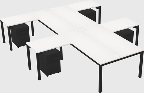 Shared l-shaped desk