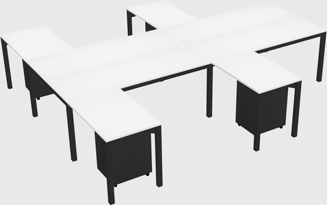 Shared l-shaped desk