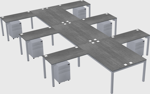 Shared l-shaped desk