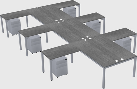 Shared l-shaped desk