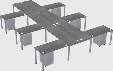 Shared l-shaped desk