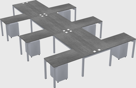 Shared l-shaped desk