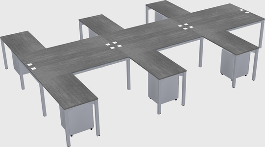 Shared l-shaped desk
