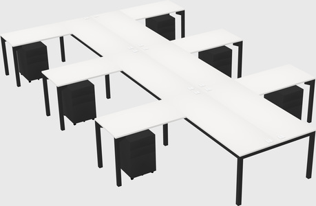 Shared l-shaped desk