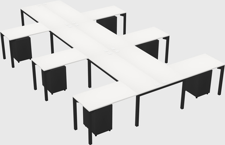 Shared l-shaped desk