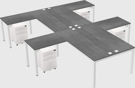 Shared l-shaped desk