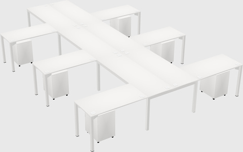 Shared l-shaped desk