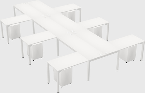 Shared l-shaped desk