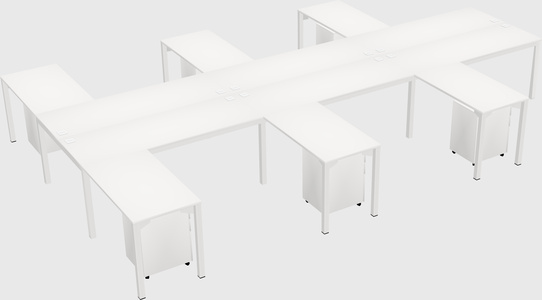 Shared l-shaped desk