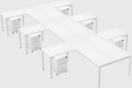 Shared l-shaped desk
