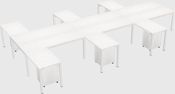 Shared l-shaped desk